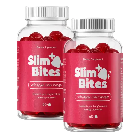 Deux flacons SlimBites gummies au vinaigre de cidre